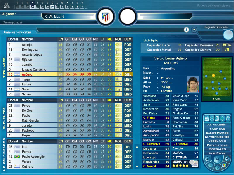 Alineación del Atlético de Madrid